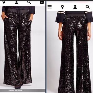 Gabrielle Union Black Sequin Palazzo Pant